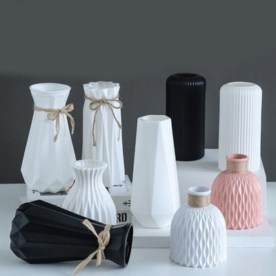 Modern Flower Vase White Plastic Vase