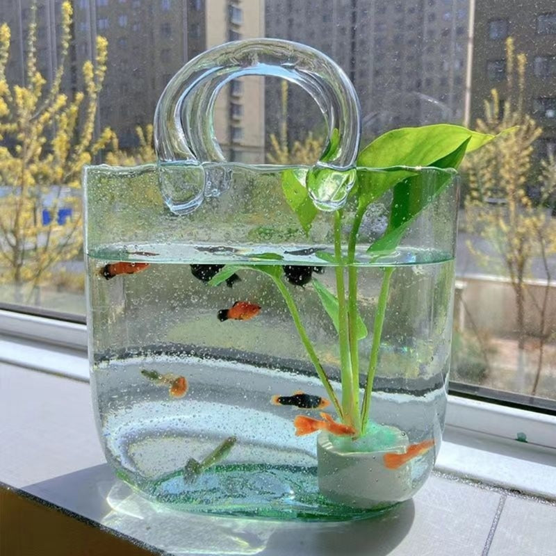 Clear Glass Vase Fish Tank Tote Bag