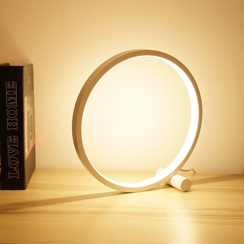 LED Table Lamp Bedroom Circular Desk Lamp